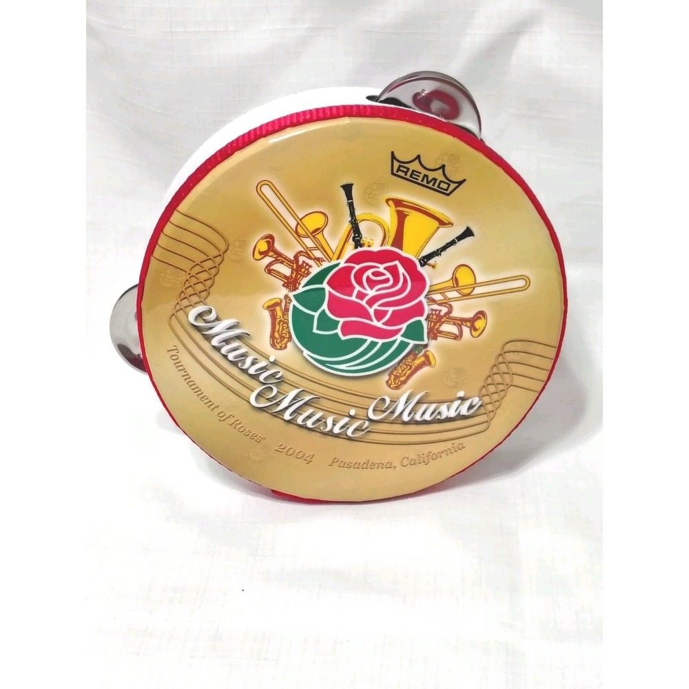 Rare 2004 Rose Bowl Parade Souvenir Remo World Percussion Tambourine 6"
